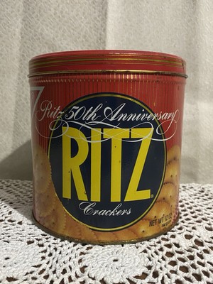 Ritz Cracker 50th Anniversary Tin Empty 12 Oz Nabisco 1984 Red Original Vintage