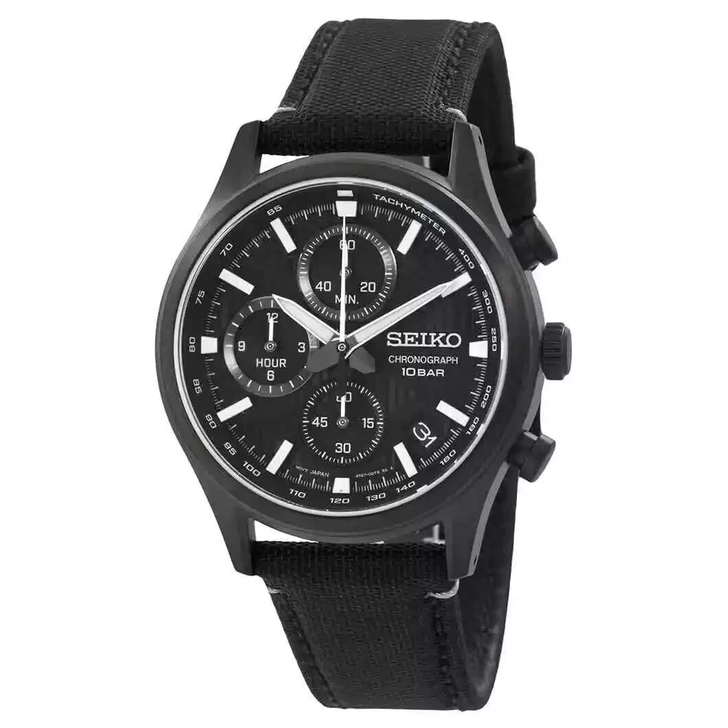 Seiko Men's Chronograph Quartz Black Dial Watch - SSB421P1 NEW