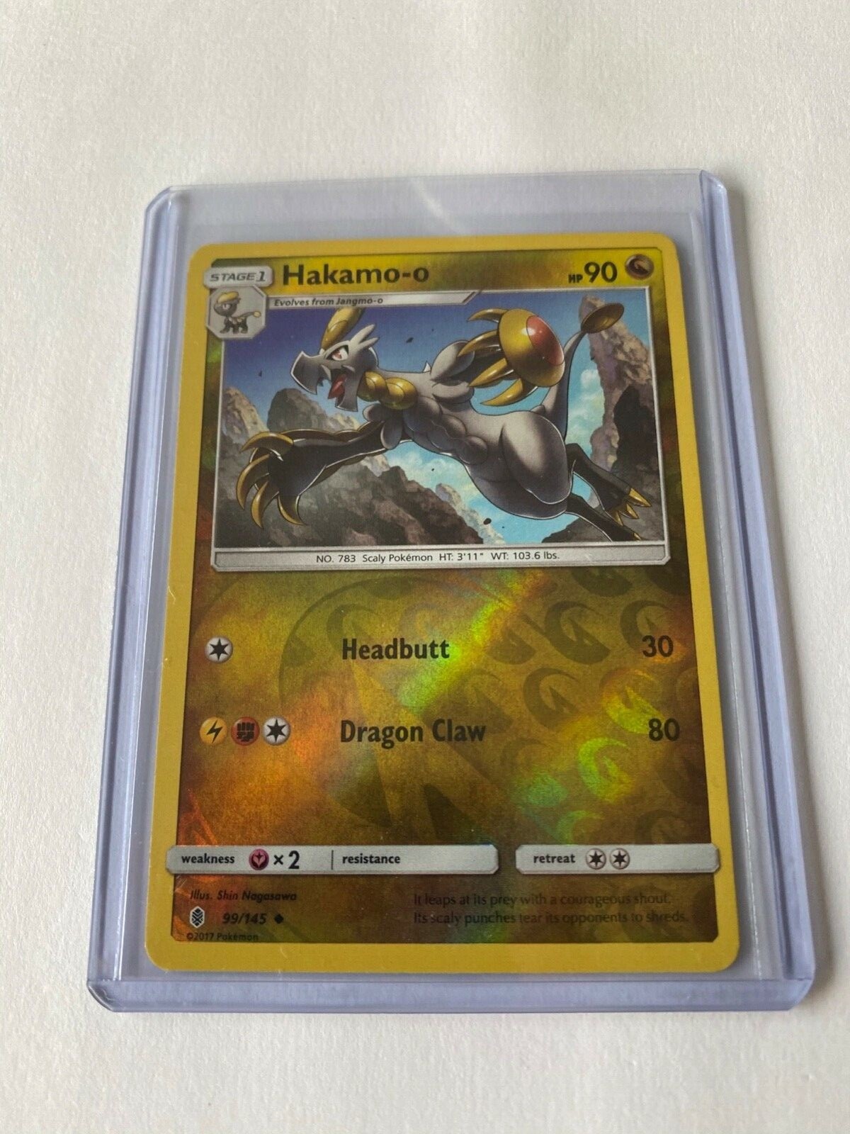 Pokemon - Hakamo-o 99/145 Sun & Moon: Guardians Rising Reverse Holo - MINT