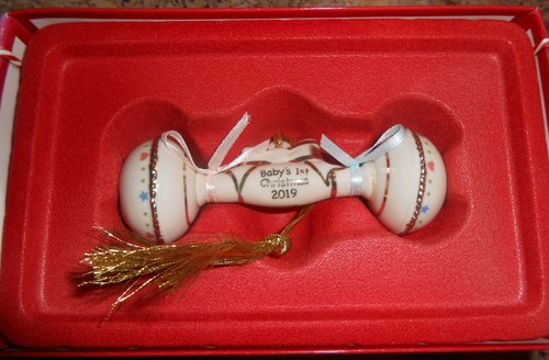 LENOX 2019 BABY's 1st CHRISTMAS RATTLE First ORNAMENT - - NEW in BOX
