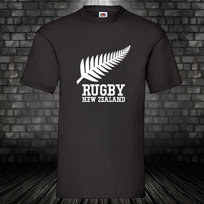 New Zealand Rugby Shirt Kult T-Shirt schwarz WM Geschenk Sport 100% BW S-5XL - Bild 1 von 2