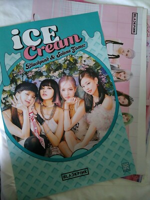 Black Pink Selena Gomez Ice Cream Lot of 8 Music Video Posters 16 1/2 x 11 1/8''
