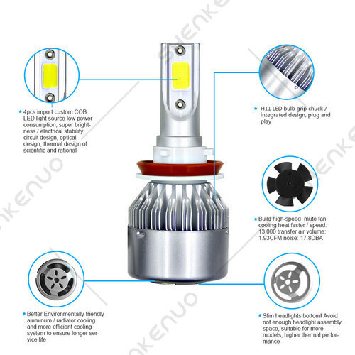 For 2008-2014 Cadillac CTS Sedan 6X 8000K LED Headlight Bulbs Hi/Low + Fog Light - Picture 7 of 12
