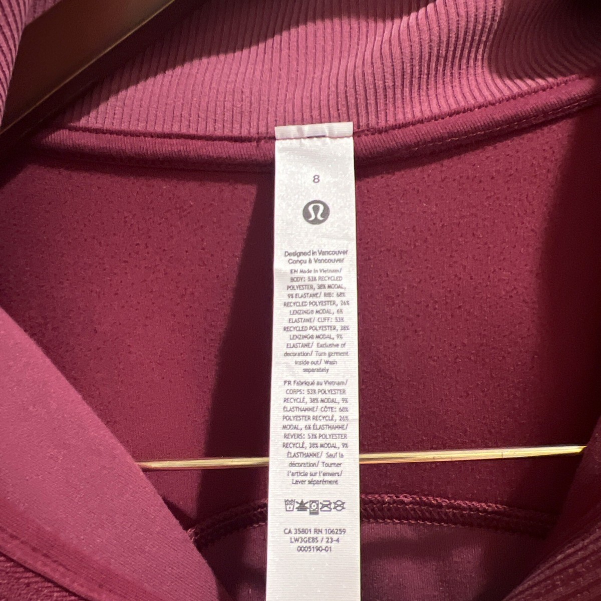 NWT Lululemon Brushed Softstreme Ribbed Half Zip Deep Luxe