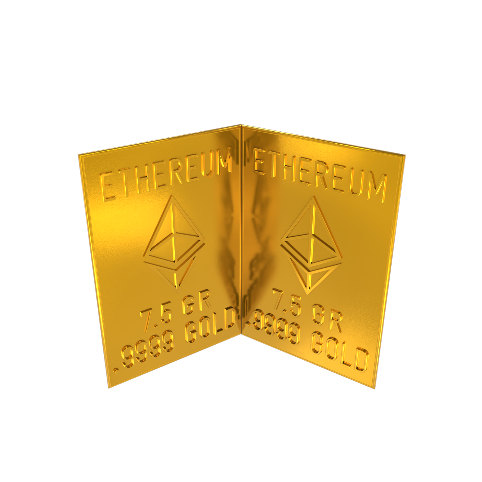 1 Ethereum Gold Snap Bar GR Bar Gold Bullion Precious Metal .9999 Gold