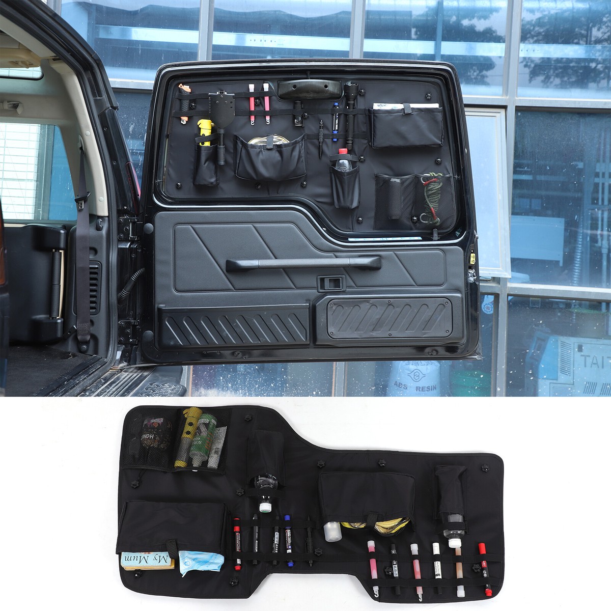 Black Tailgate Window Package Storage Bag For Land Rover Discovery