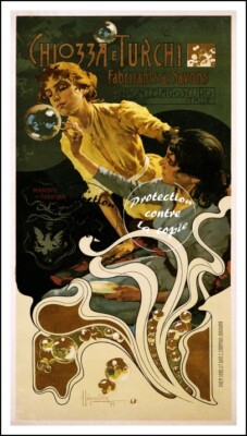 WERBUNG SEIFE CHIOZZA und TÜRKEN - POSTER HQ 40x60cm eines VINTAGE POSTERS