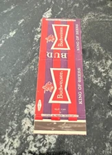 A) VINTAGE BUDWEISER BEER MATCHBOOK COVER ANHEUSER BUSCH BREWING CO ST LOUIS MO