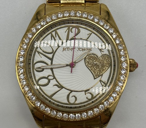 Betsey Johnson Gold Heart Watch 40mm - Heart Bling - BJ00048-14 - Picture 7 of 9
