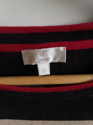 CC petite red black sand Striped jumper size S Angora Mix - Picture 4 of 9