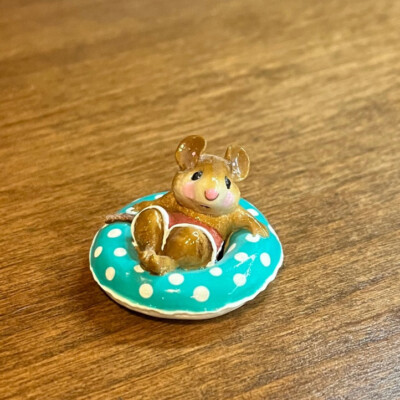 Wee Forest Folk Fun Float M-138 Retired Teal with White Dots Mint Condtion w/box