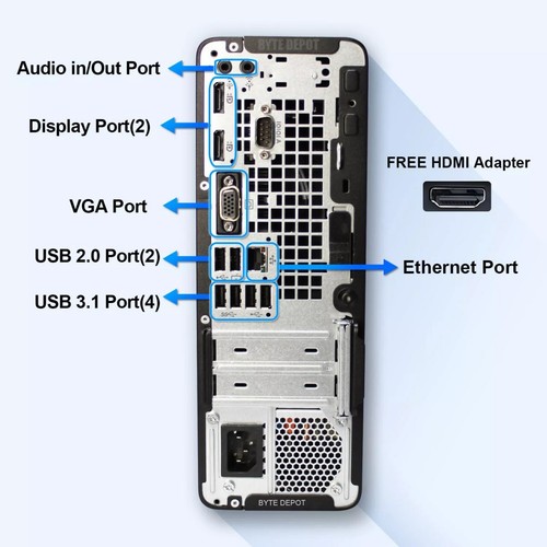 HP Desktop Computer PC i5, 16GB RAM, 256 M.2 NVMe SSD, Windows 11 Pro, WiFi BT - Picture 4 of 6