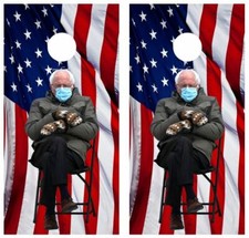 Patriotic Bernie Sanders Cornhole Board Wrap LAMINATED Decal Vinyl Sticker 3793
