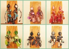Set of 6 Handmade Beaded BOHO Chandelier Dangle Earrings 6 COLORS Party Mix