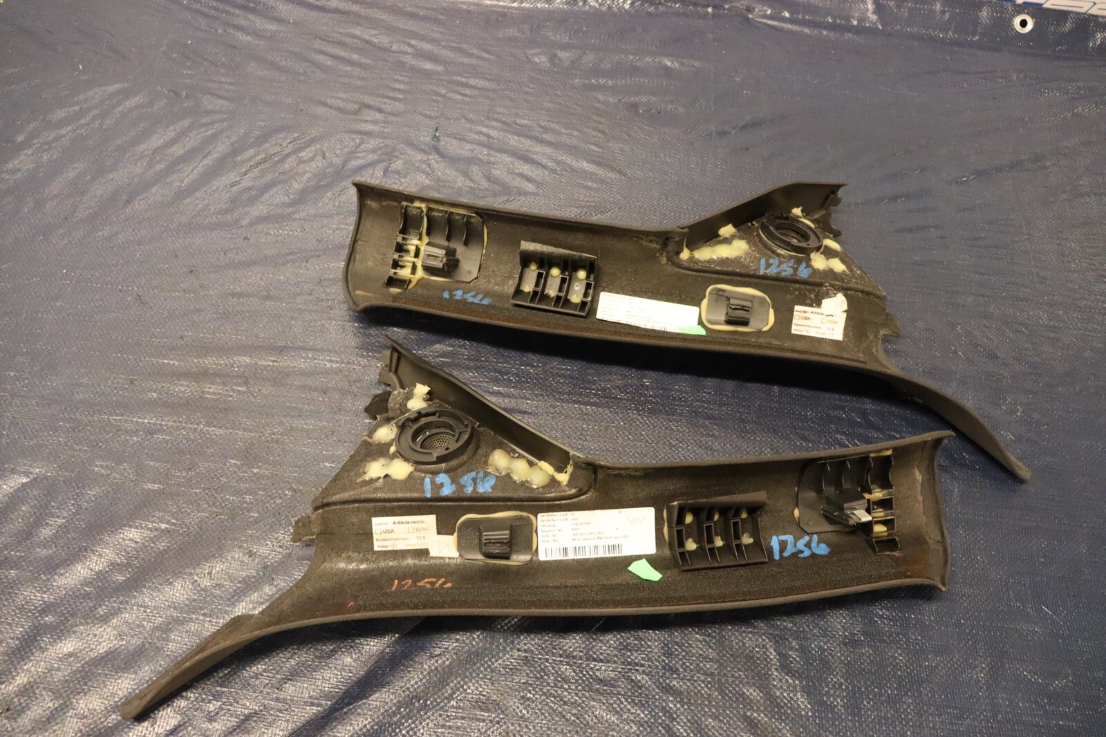 2012 AUDI R8 5.2 QUATTRO SPYDER V10 OEM LH/RH WINDSHIELD PILLAR TRIMS #1256