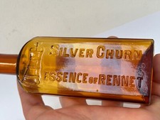 59269 Old Vintage Antique Glass Bottle Food Essence Milk Dairy Butter Farm
