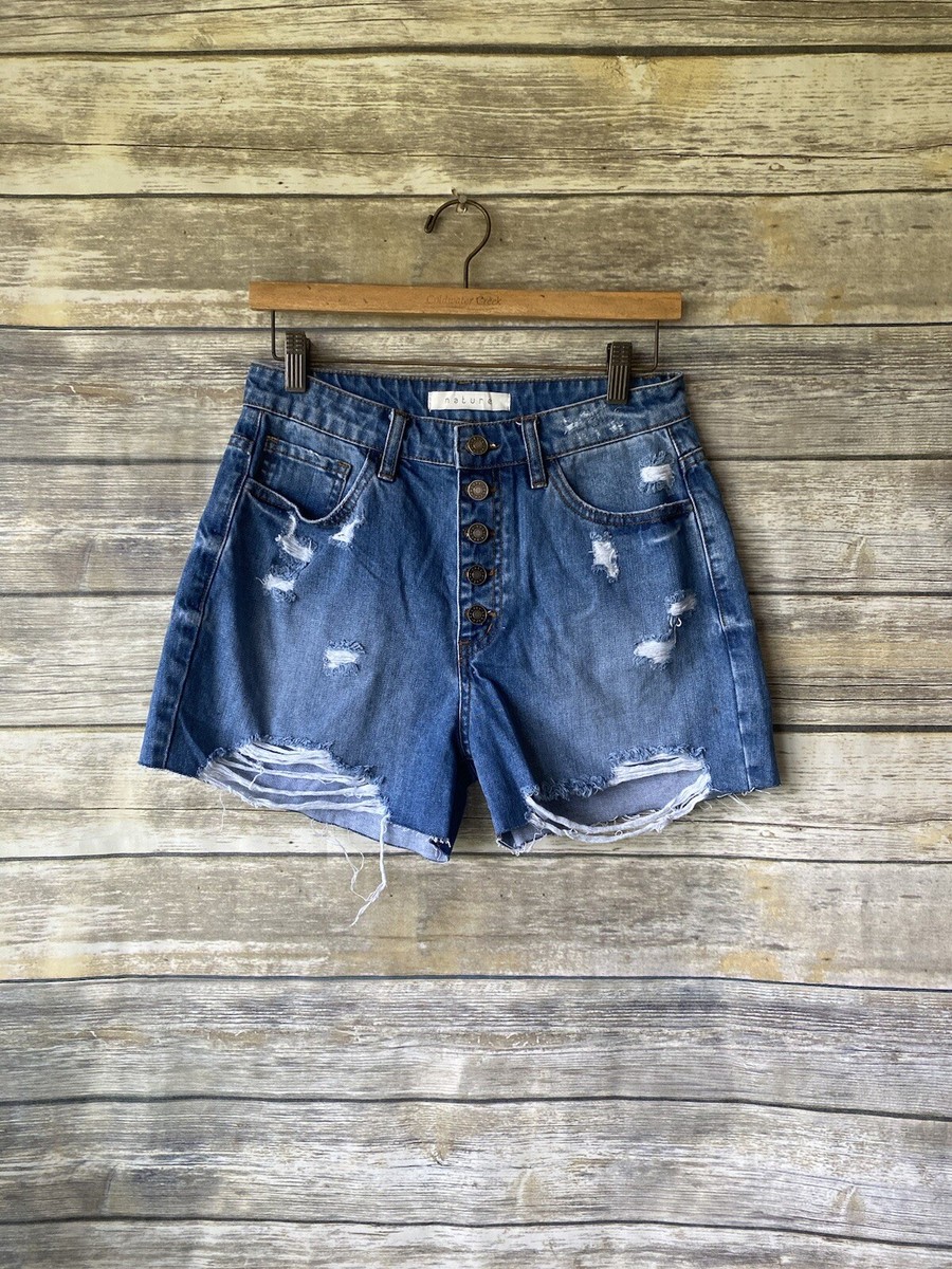 Nature Denim Blue Jean Shorts Size M 100% Cotton