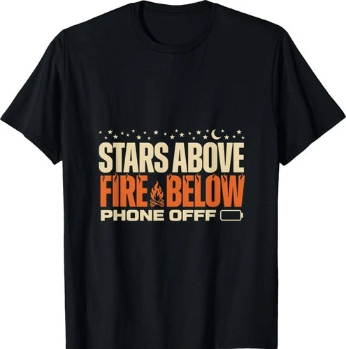 Offline Camping Campfire Starry Sky Digital Detox Saying T-Shirt - product listing photo