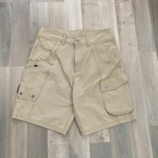 Aftco Shorts Mens Size 30 Tan Nylon Blend Cargo Utility Tactical Fishing Pockets