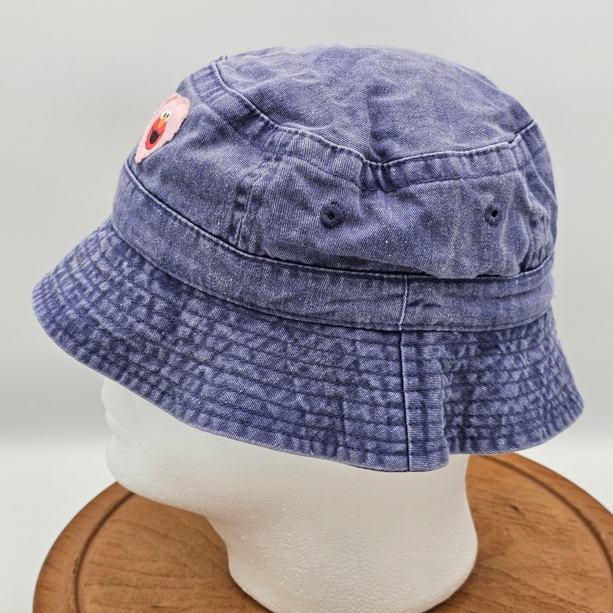 Elmo Sesame Place Heart Bucket Hat Blue Denim SeaWorld Busch
