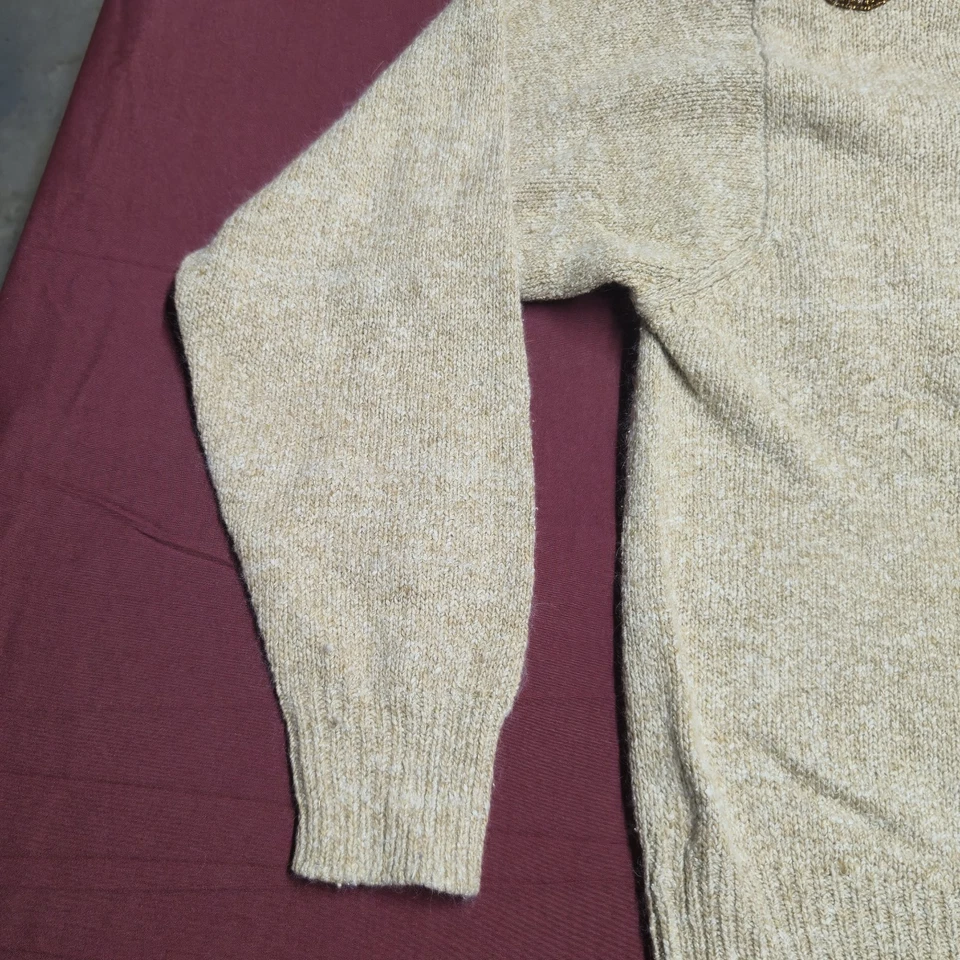 Suéter Vintage Raoul Seda/Acrílico/Nylon Beige Bordado Mujer Talla Med Foto 3 de 4