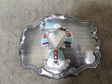 Vintage Southwestern Zuni Hopi Thunderbird Belt Buckle