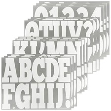 White Alphabet Stickers - Large Letter Number - 4 Inch Self Adhesive