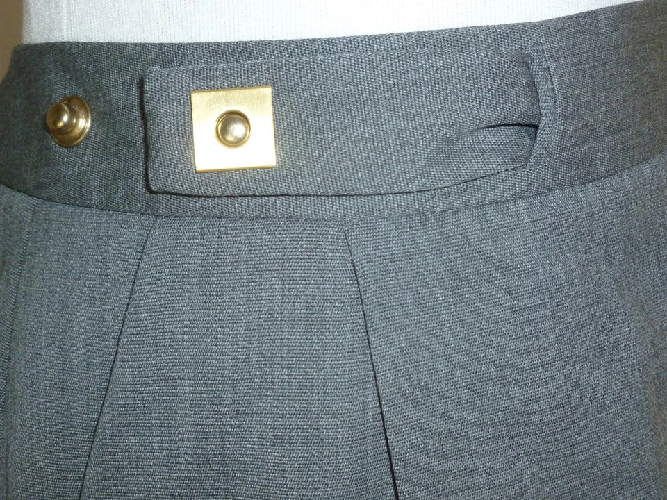 Pantalones Cortos Diane von Furstenberg DVF Gris Mezcla Lana Talla 8 Cintura Alta Elegante Oficina Foto 2 de 3