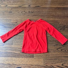 Tea collection girl's tomato red 100 cotton long sleeve shirt - 3