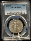 PCGS MS64 1947-D United States Walking Liberty Half Dollar Silver Coin 50C-014