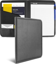 Professional Padfolio - Faux Leather Portfolio Folder for Men and Women, Leat...