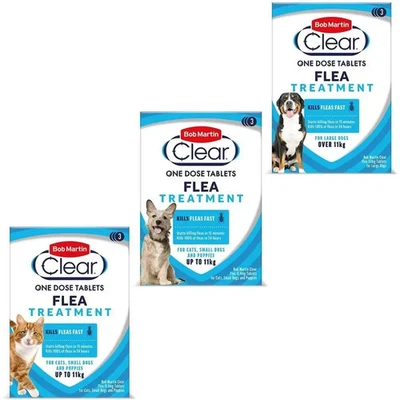 Bob Martin Clear Flea Tablets for Dogs, Puppies & Cats – Fast Acting Flea Killer