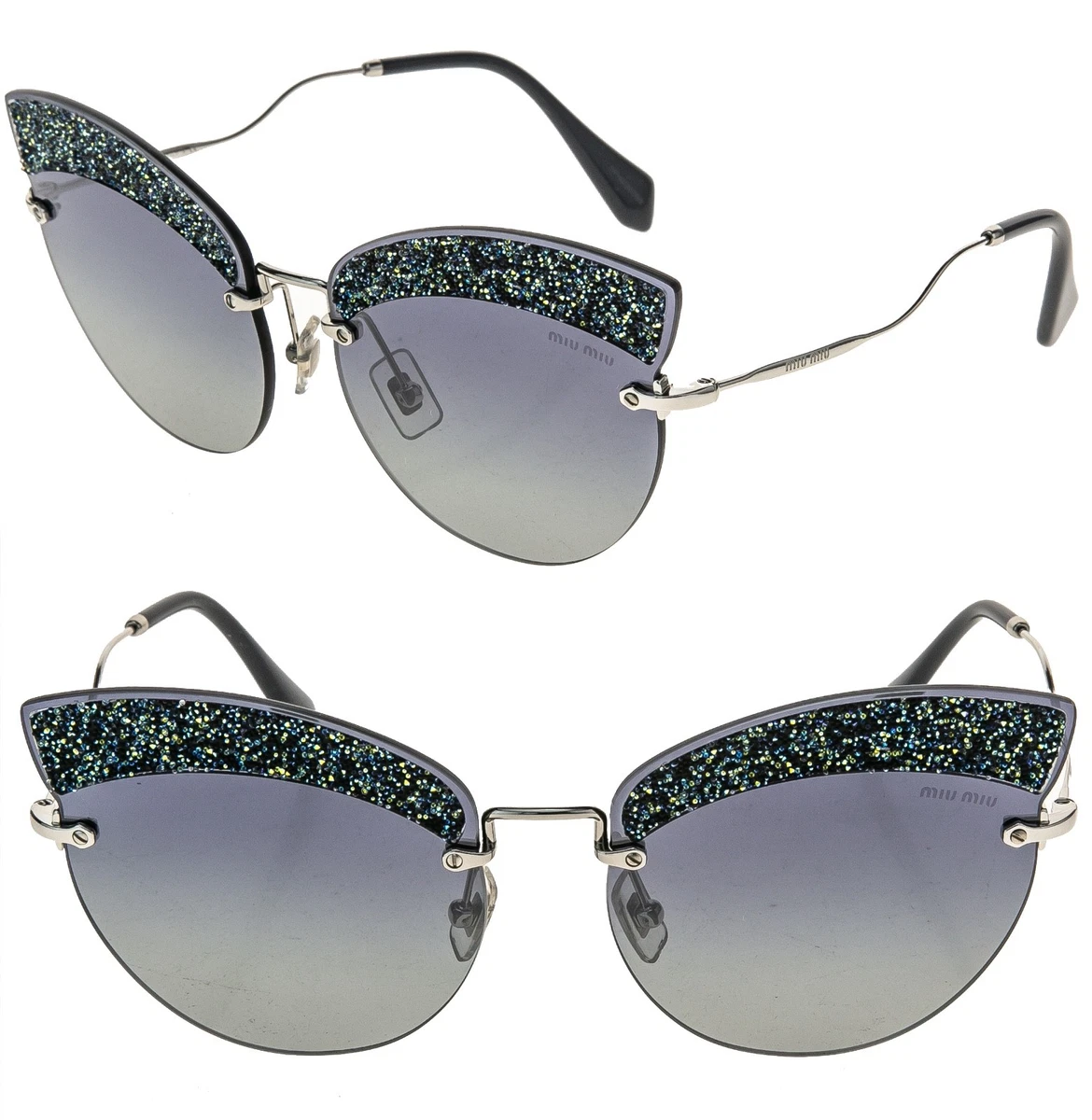 Miu Miu Cat Eye Silver Sunglasses for Women for sale | eBay display picture 3