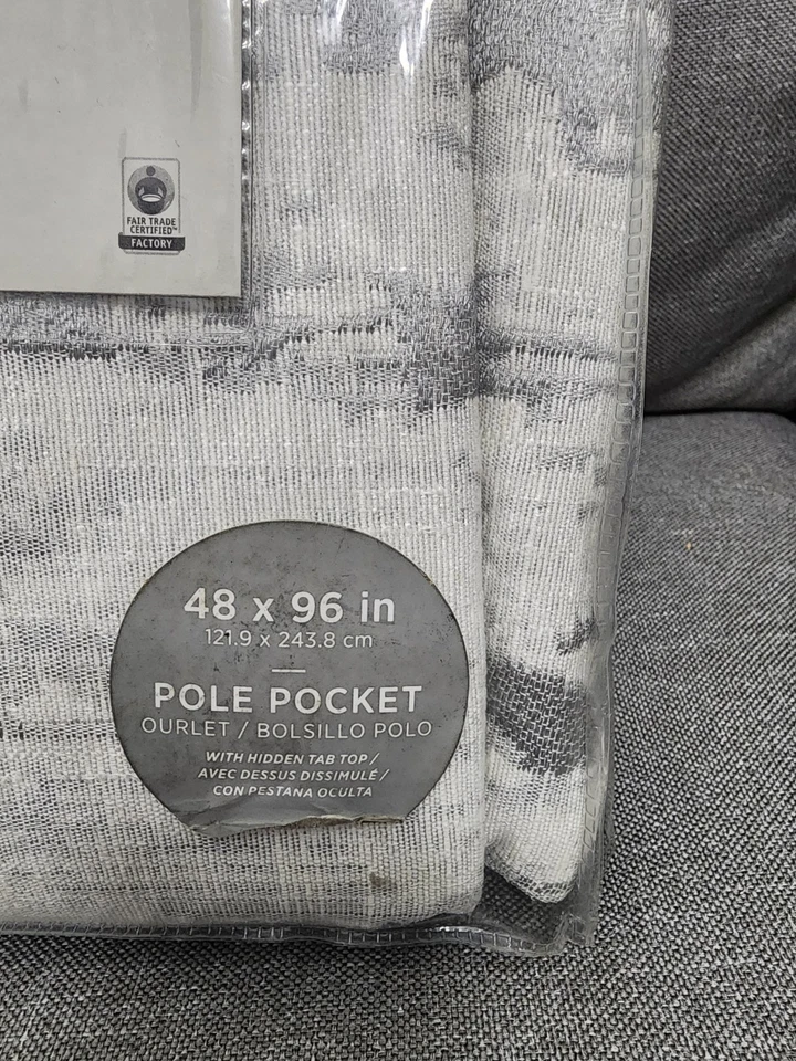 west elm Bark Texture Jacquard Curtain.     48" x 96"  - Image 3 of 4