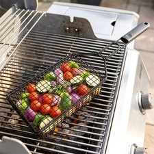 Non Stick BBQ Grill Basket Grilling Steel Rack Cooking Accessories BBQ Tool Gift