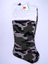 ST. NICK'S CHOICE CAMOUFLAGE w/ PLUSH CUFF CHRISTMAS STOCKING NEW!!