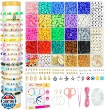 Dowsabel Clay Beads Bracelet Making Kit for Beginner, 5000 Pcs Preppy Polymer
