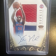 2013-14 Crown Royale Kris Middleton RC RPA Prime Patch Auto /25 
