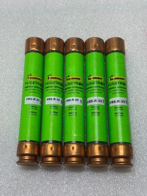 Lot of 5 Bussmann FRS-R-30 30A Energy Efficient Fuses Class RK5 600V