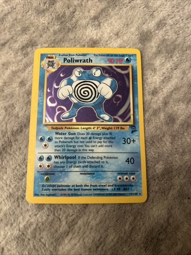 Poliwrath Holo WOTC Pokemon Card 15/130 Base Set 2 Rare Original 1999 ...