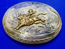 Bull Rider Pro Rodeo Sterling Front, Nickel Silver B-K Silversmiths Belt Buckle