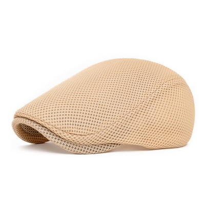 Mens Mesh Flat Cap Summer Breathable Newsboy Hat Beret Ivy Gatsby Cabbie