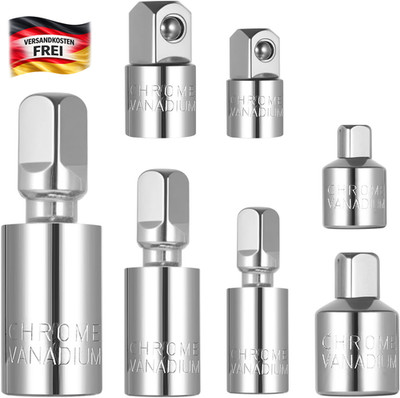 Stecknussadapter Set für Ratschenschlüssel, vielseitig, langlebig, 7 Teile