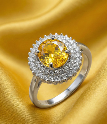 IGA-zertifizierter natürlicher gelber Zirkon Ring 2,50ct RM/C Schliff Edelstein in 925 UK J1/2