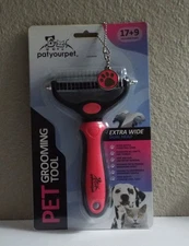 2 Side Pet Comb Tool Brush Pet Grooming Shedding Undercoat Dog Cat Wide NEW