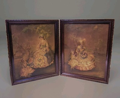 Vintage Bas Relief (Raised) 18th 19th Century French-style Pictures Set Of 2