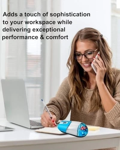 Frutiger Aero Aqua Mouse - Clear Blue USB-C Rechargeable Wireless & - Image 3 of 4