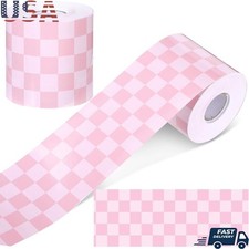 Pink Checkerboard Bulletin Board Border Trim Classroom Decoration 65ft Roll New