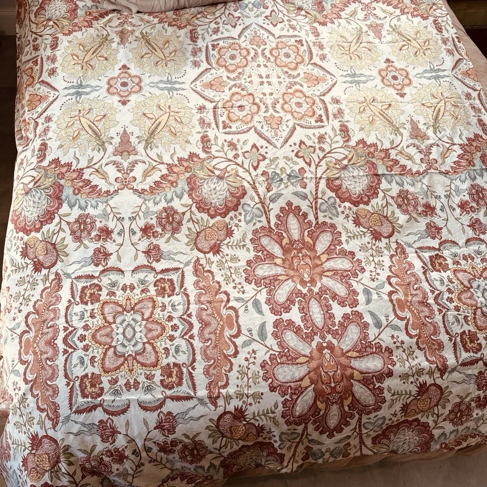 Pottery Barn Deidre Palampore Duvet Cover Red Twin Rare Find - Image 3 of 4