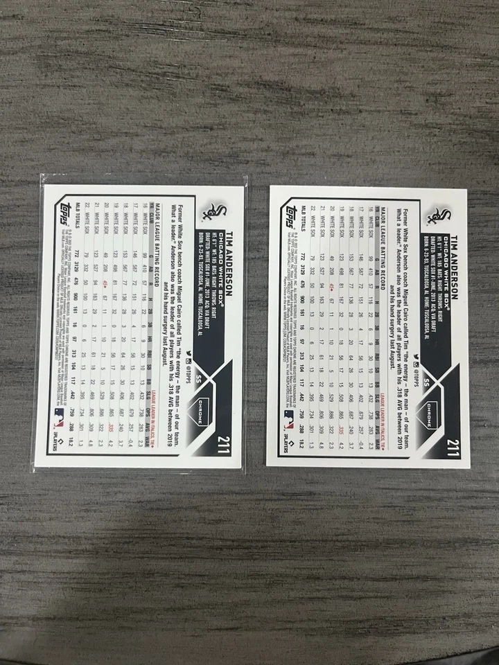 2023 Topps Chrome Tim Anderson #211 X-Fractor Sepia Refractor Chicago White Sox - Image 2 of 2